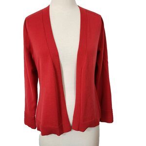 Love Scarlett Red Open Front Cardigan Sweater Women Size Medium Stretch LS